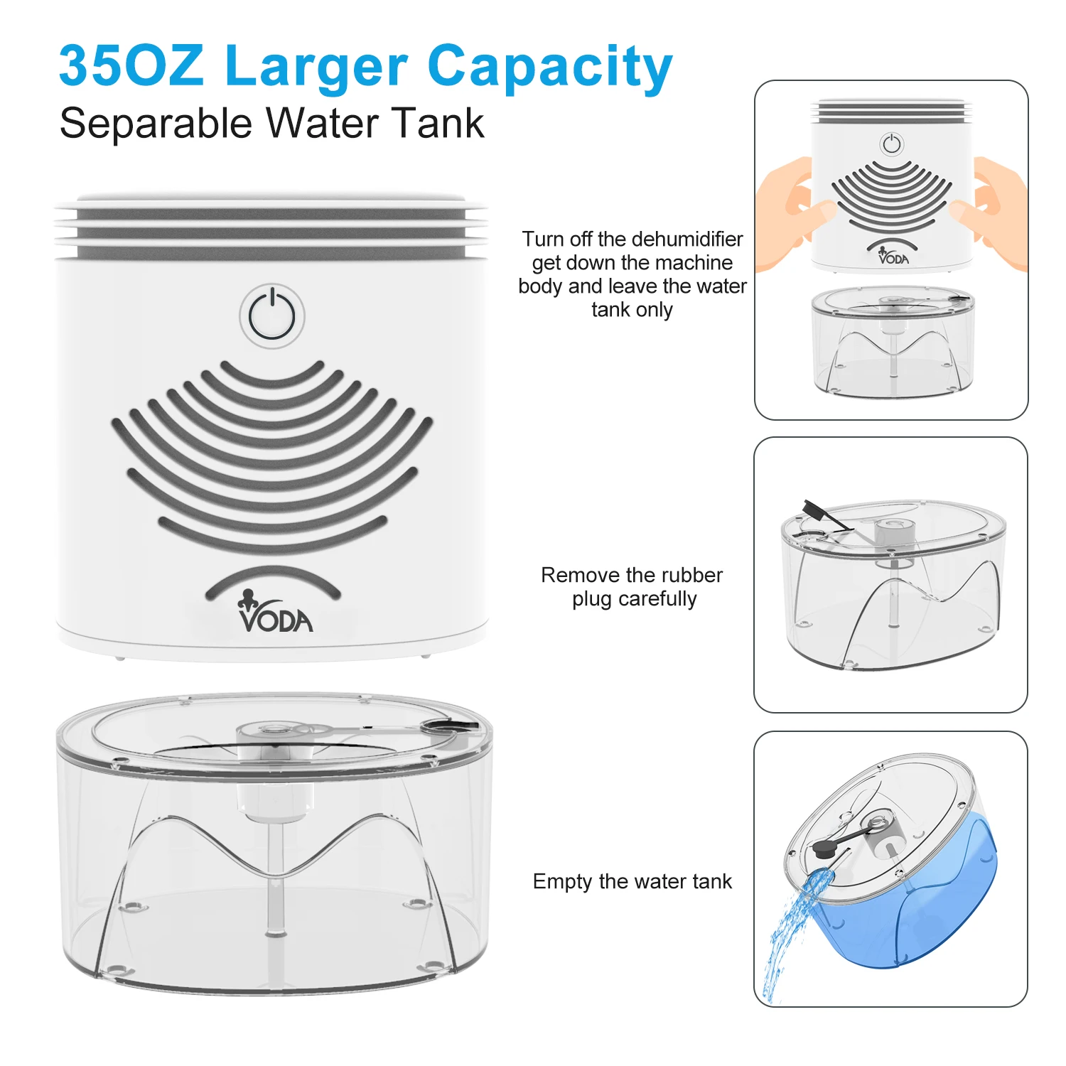 Small Portable Dehumidifier With Removable Water Tank for Hotel Office
