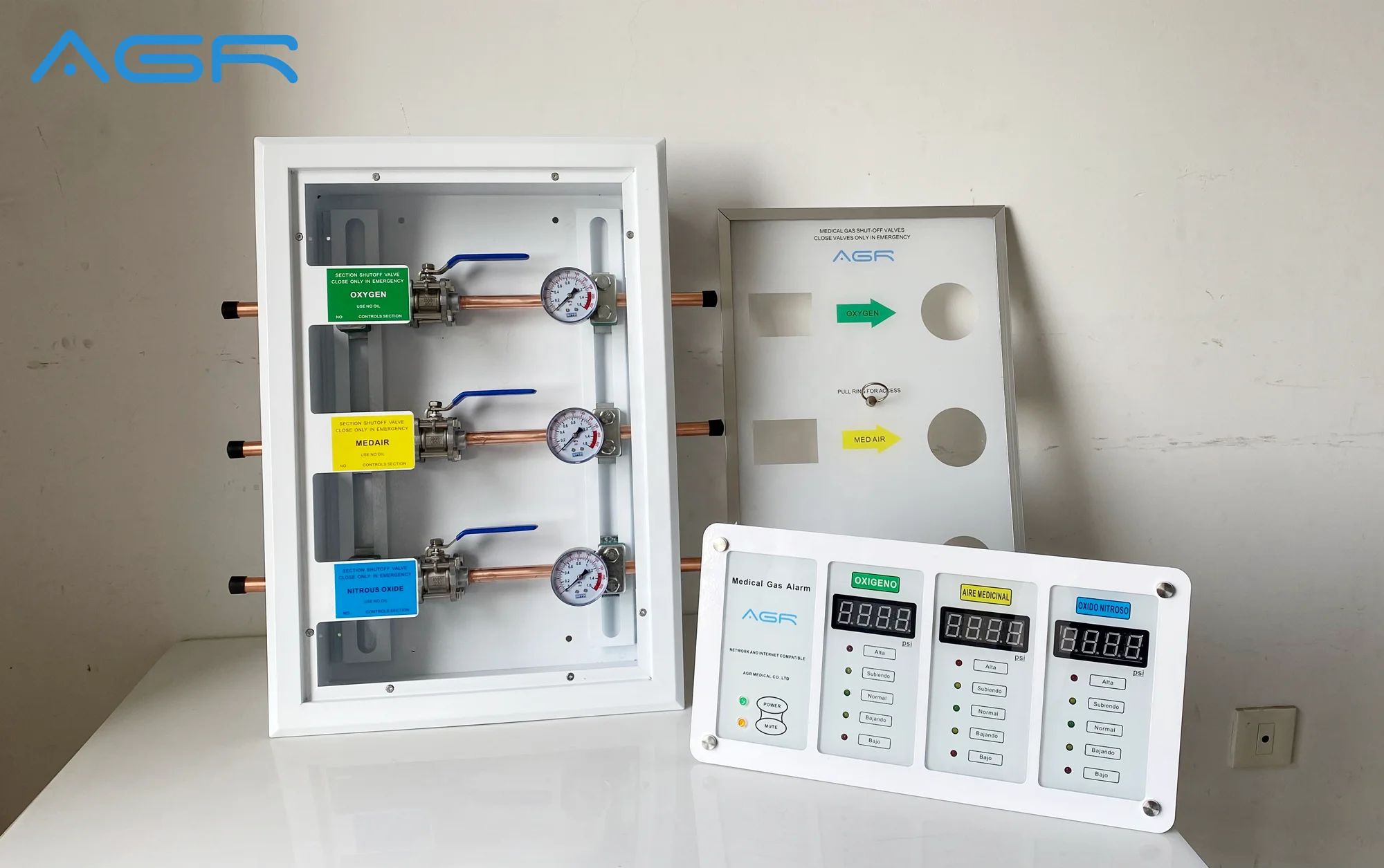 Medical Gas Area Zone Valve Box 4 Gases Area Valve Service Unit AVSU Medical Gas Alarm System Medical Valve Box