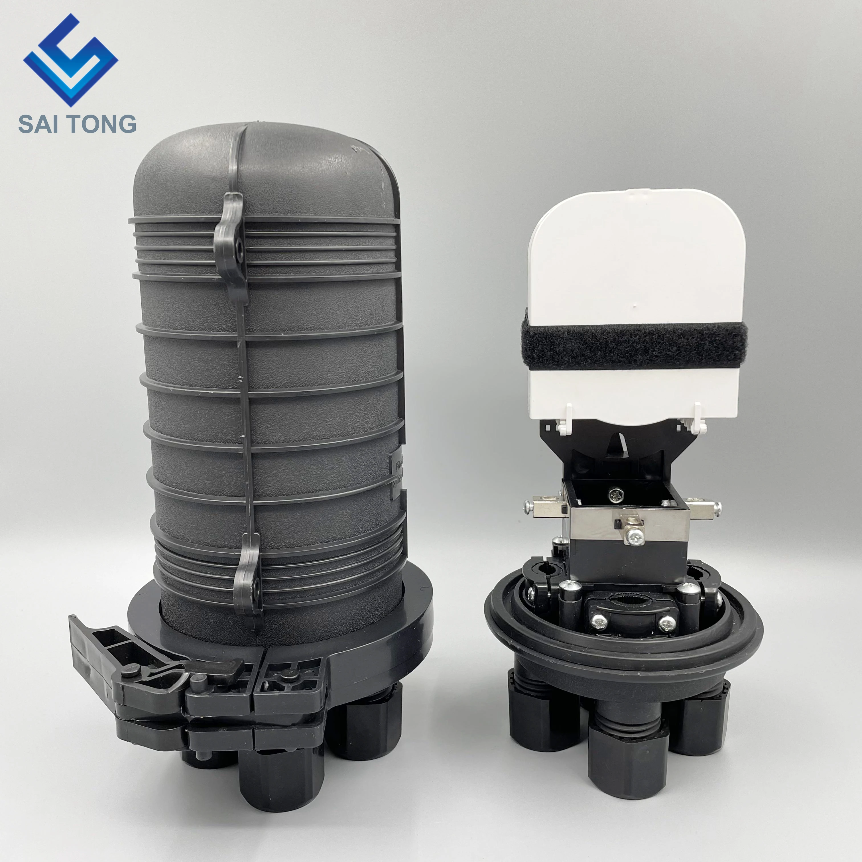 Ip68 12 to 48 core  FTTH dome Vertical Mechanical seal mini joint closure fiber optic for connection 2 inlet 2 outlet fiber opti