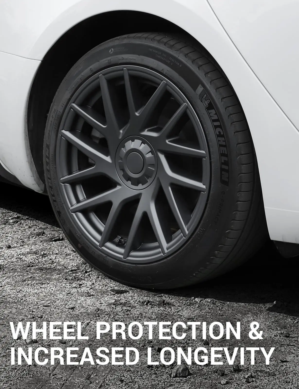 18 Inch Matte Black Hubcap Wheel Hub Caps OEM Rim Protectors Cover Replacement Wheel Cover for 2024 Tesla Model 3 Highland