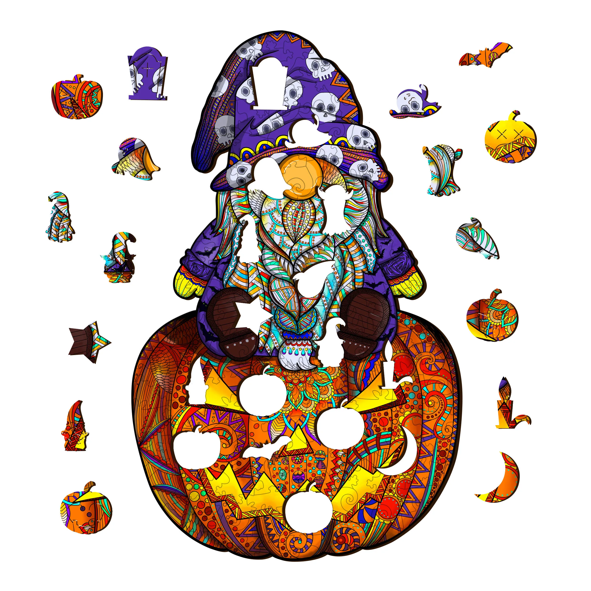 WOODBESTS HALLOWEEN GOBLIN puzzle game custom adult Halloween decor jigsaw wooden 3d puzzle