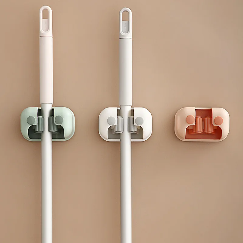 MZL Household Powerful Mop Rack Multi-Function Mop Hook Bathroom Broom Mop Storage Clip