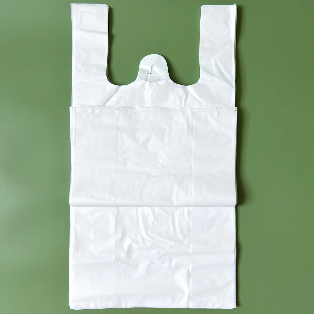 Grocery Shopping Carry Out T-Shirt Bag Biodegradable Cheap T- Shirt Plastic Singlet Vest Bags For Supermarket Fruit Packaging
