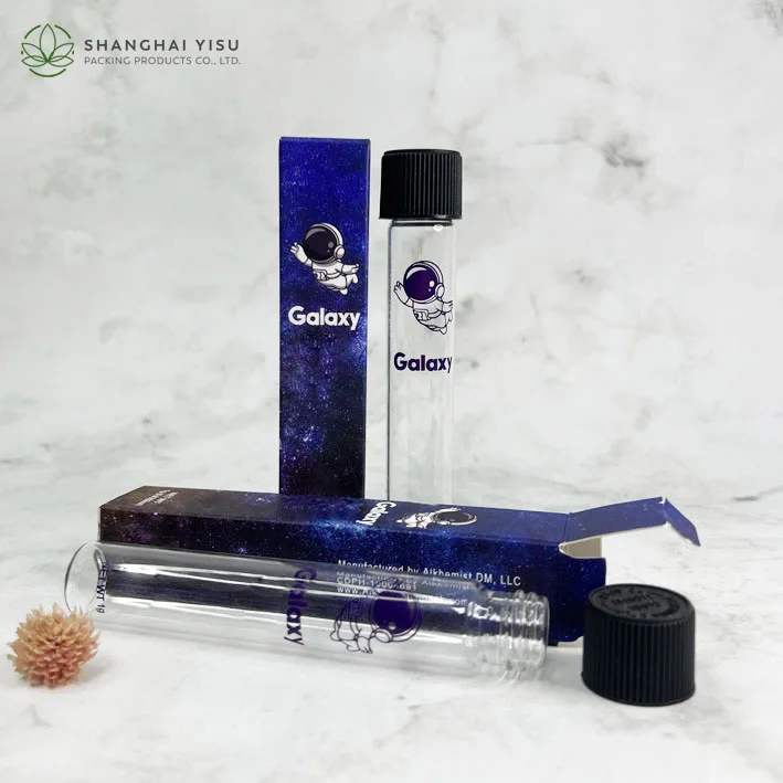 Customized logo / size tube glass tubes child resistant screw caps