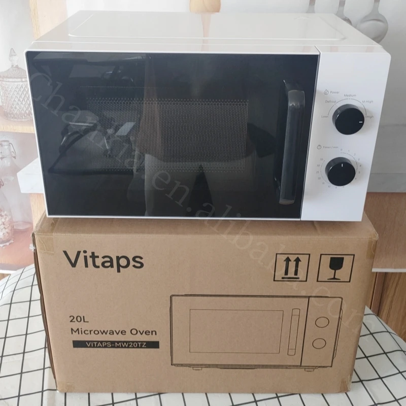 20L 220V Mechanical Control White Household Microwave Oven