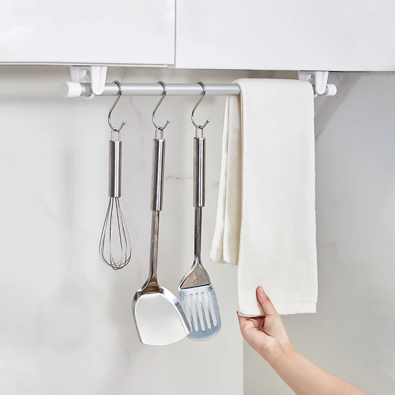 Unlimited Installation Angle Self Adhesive Curtain Rod Holders Hooks Hangers Rotating No Drilling Ring Curtain Rod Brackets