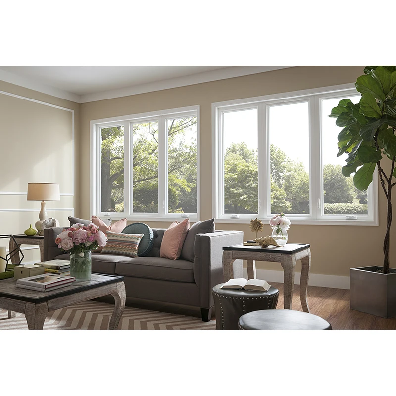 Residential External Broken Bridge System Aluminum Fixed Glass Windows With Removable Screen