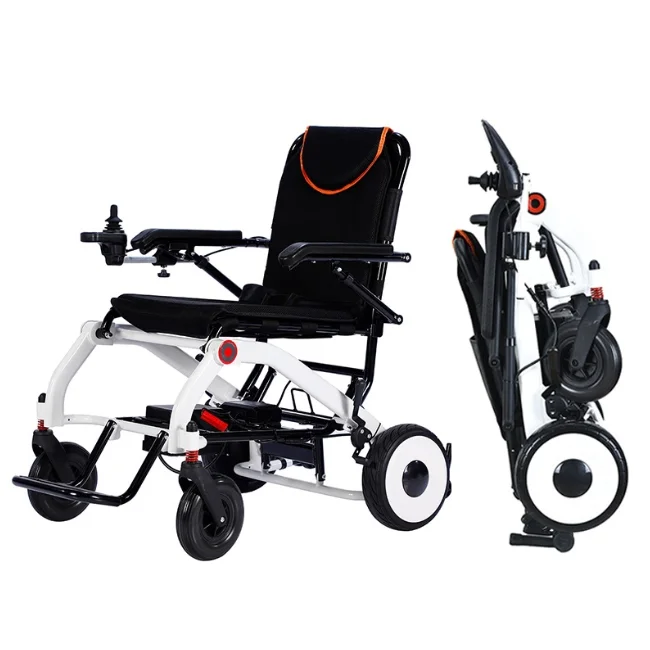 Electric lightweight folding wheelchair for elderly/disabled people