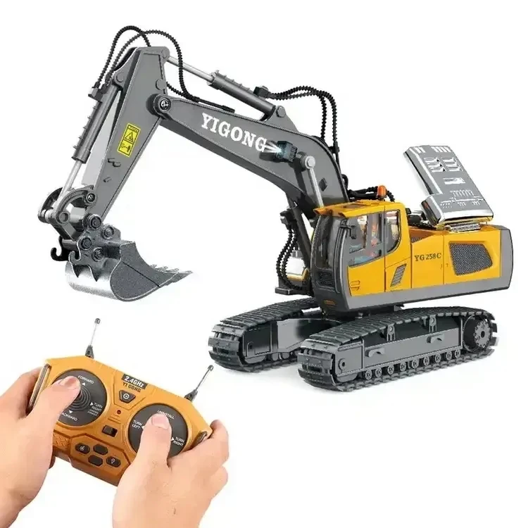 New Style 1/20 Truck 11CH Alloy Engineering Technique Vehicle Excavator 2.4G Die-Cast RC Construction Truck Toys For Children