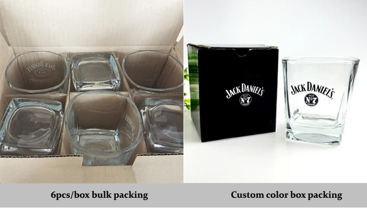 
custom logo printing black color spray black whiskey glass 
