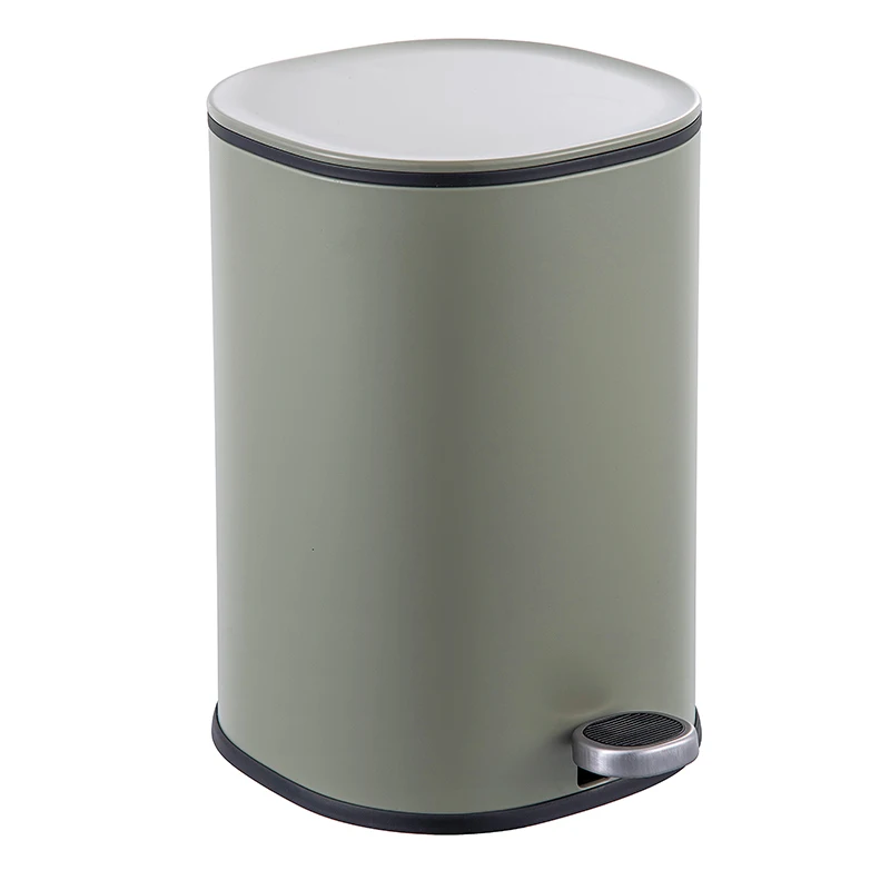 5L Dustbin With Cover Metal Cans Stainless Steel Pedal Bins Foot Pedal Trash Can Metal Garbage Container Sanitary Bin