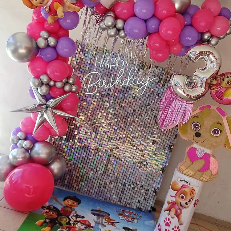Interlocking Shimmer Sequin Backdrop Panel Board For Wedding Birthday Party Decoration