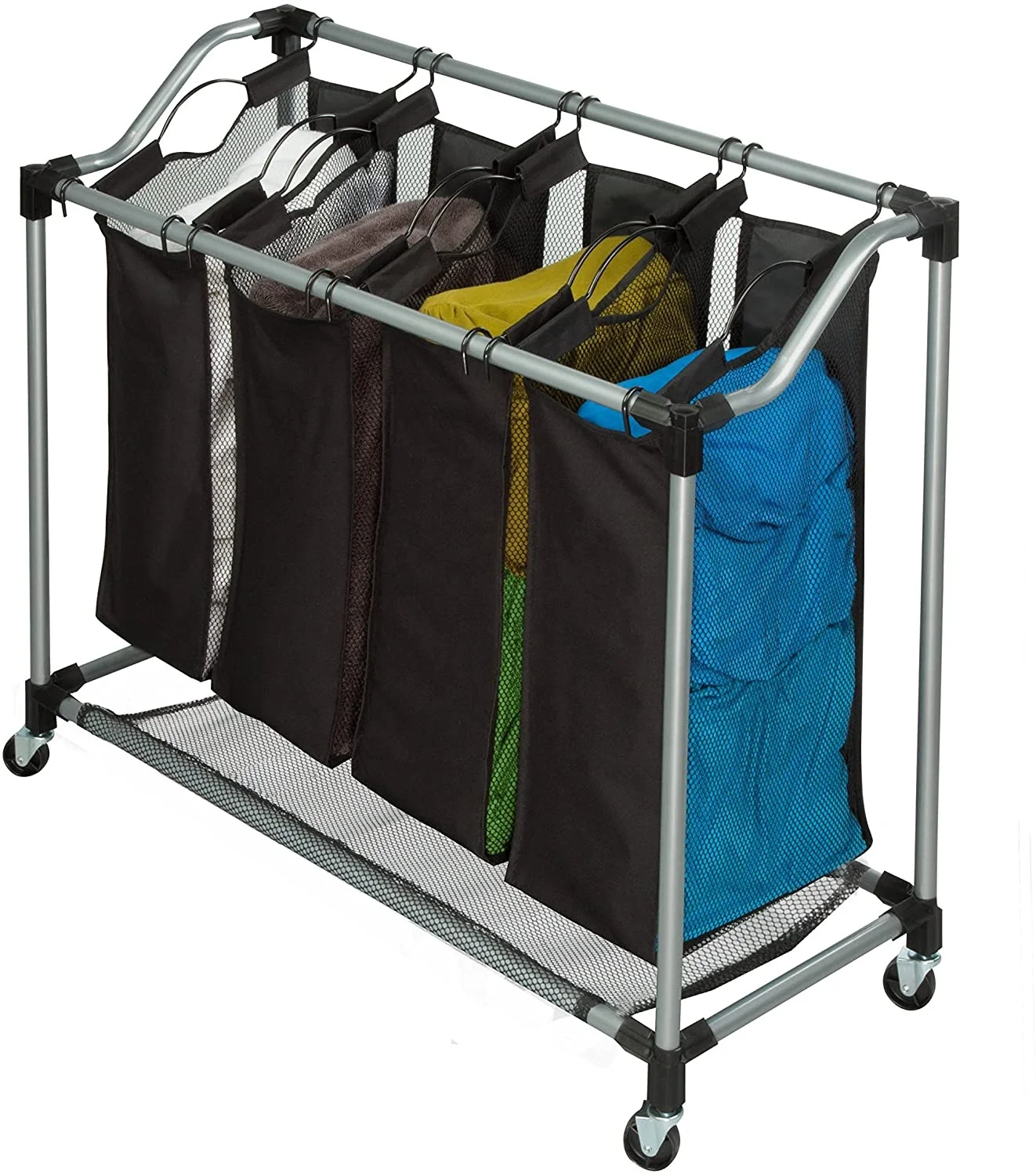 Best Seller metal  woven fabric Slide Folding Laundry  Sorter