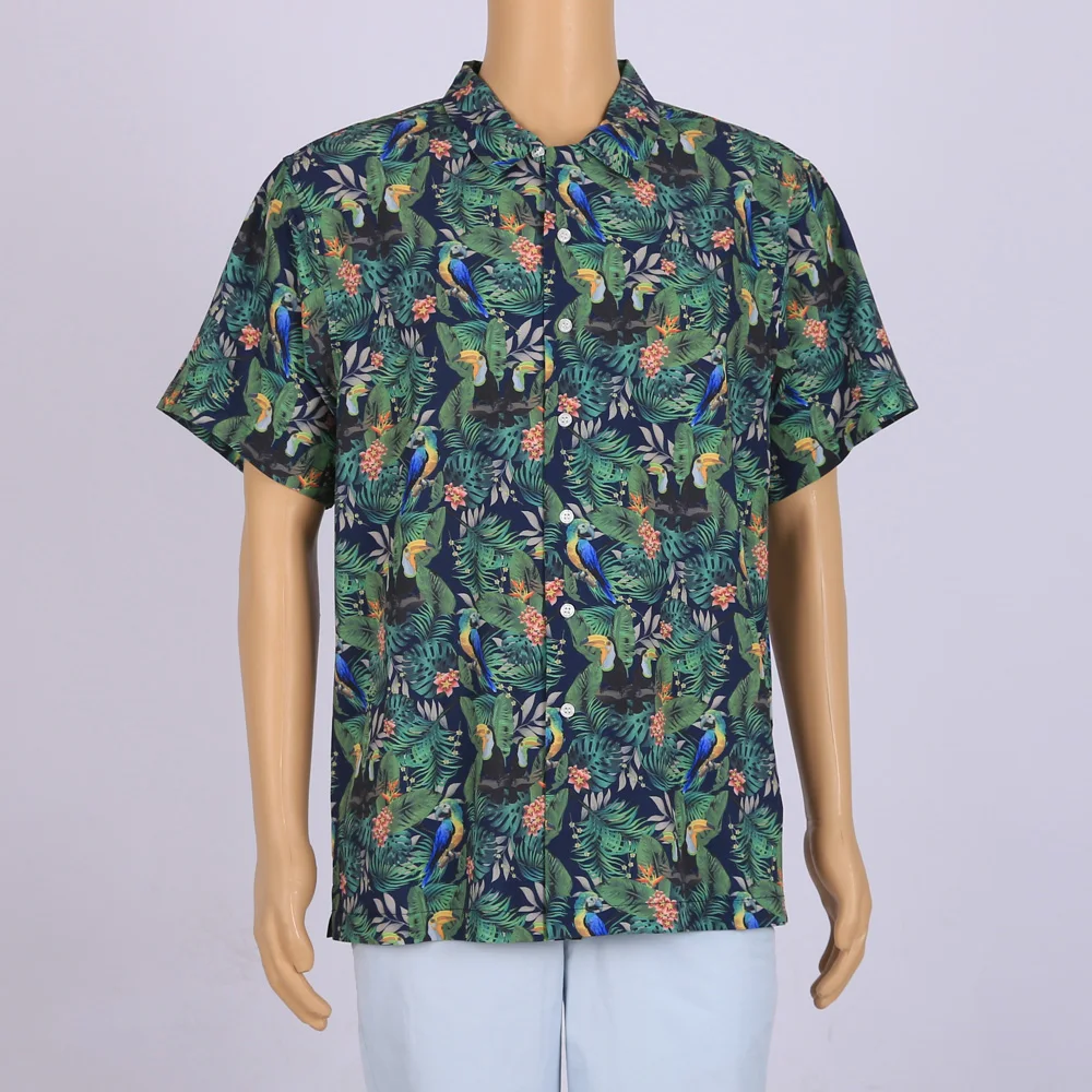 Курорт Гавайский принт мужская летняя рубашка оптом на все пляжные рубашки заказ для отдыха красивые с цветочным принтом