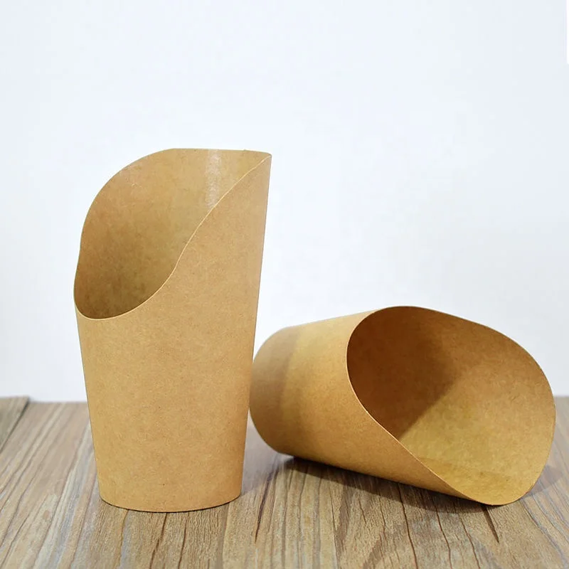 Eco-Friendly Paper Cup Freezer Container to Go Custom Printed Paper French Fries Cup