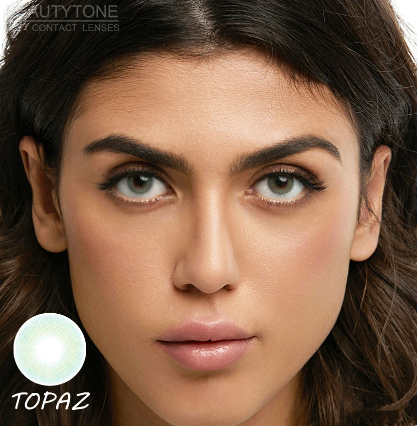 HD topaz New looking 2 tone dolly eye contact lens natural color contact lenses