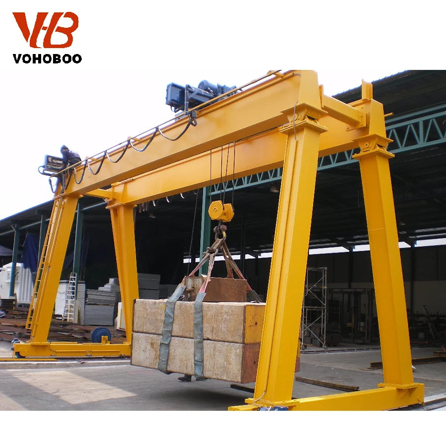 single double girder gantry crane with electric chain hoist for sale