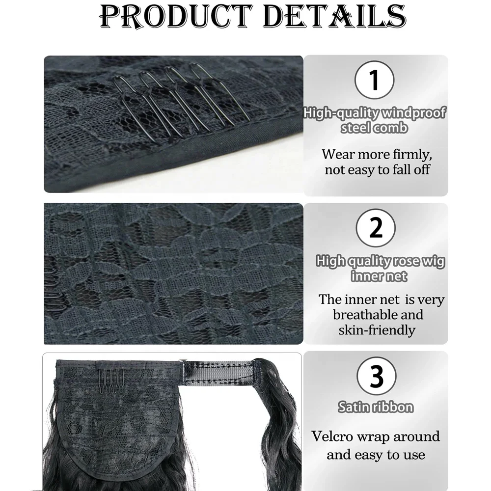 Long Curly Ponytail Natural hair extension Wrap On Clip Hair Ponytail Extensions for Women Blonde Black Horse Tail Synthetic