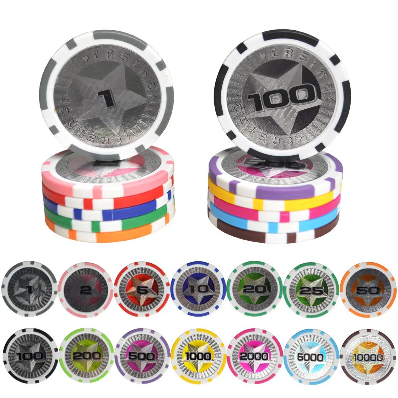 600PCS/set ABS Poker Chips Baccarat Chip Sets with Acrylic