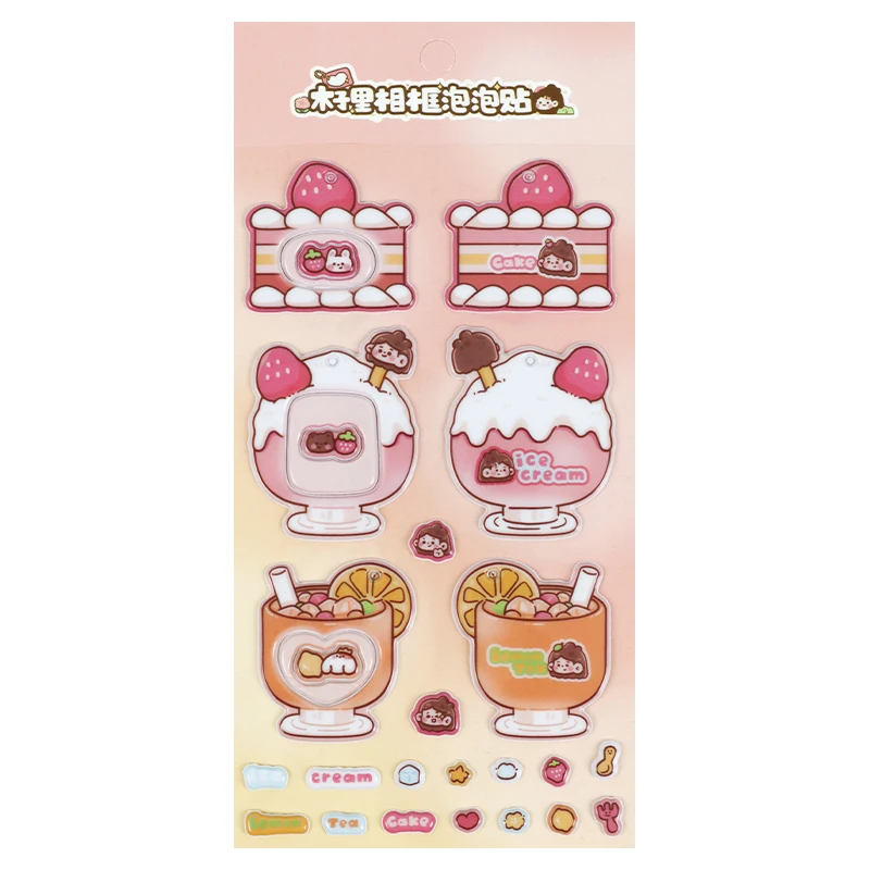 A pack of cute bubble stickers that can be handmade into small pendants on keychains, customized stickers Cartoon