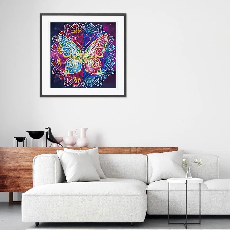 Hot Selling Butterfly Flower Pattern Creative Handmade Gifts Luminous 5d Diy Diamond Painting Butterfly