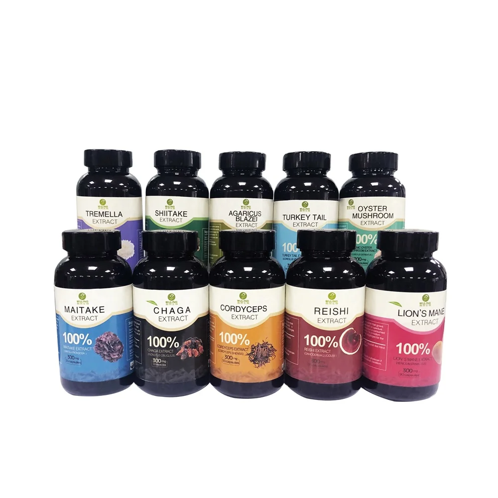 mushroom extract customized capsules polysaccharides10%-50%  triterpene1%- 10%