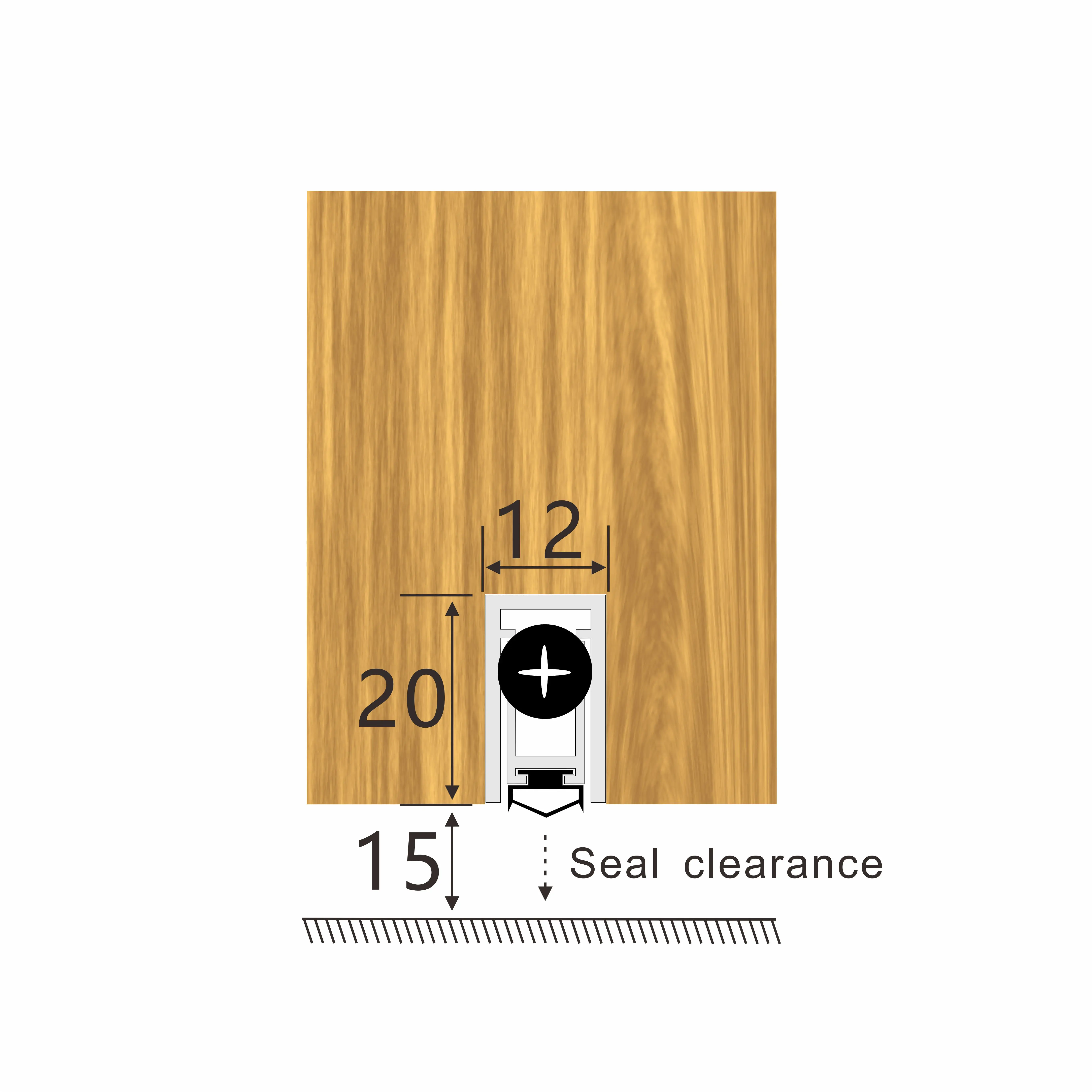 
High Quality Aluminum Automatic Drop Door Down Seals 610mm 