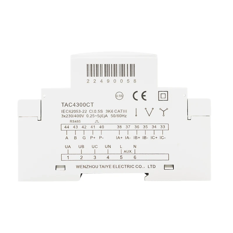 Three Phase DIN Rail Multi-function Energy Meter With RS485 Modbus SDM TAC4300 CT Connected