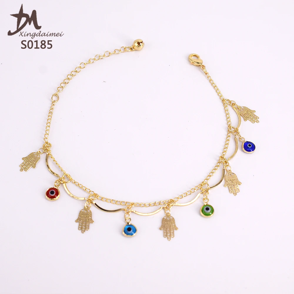 S0185 foot chain jewelry 18K gold women Palm Anklet
