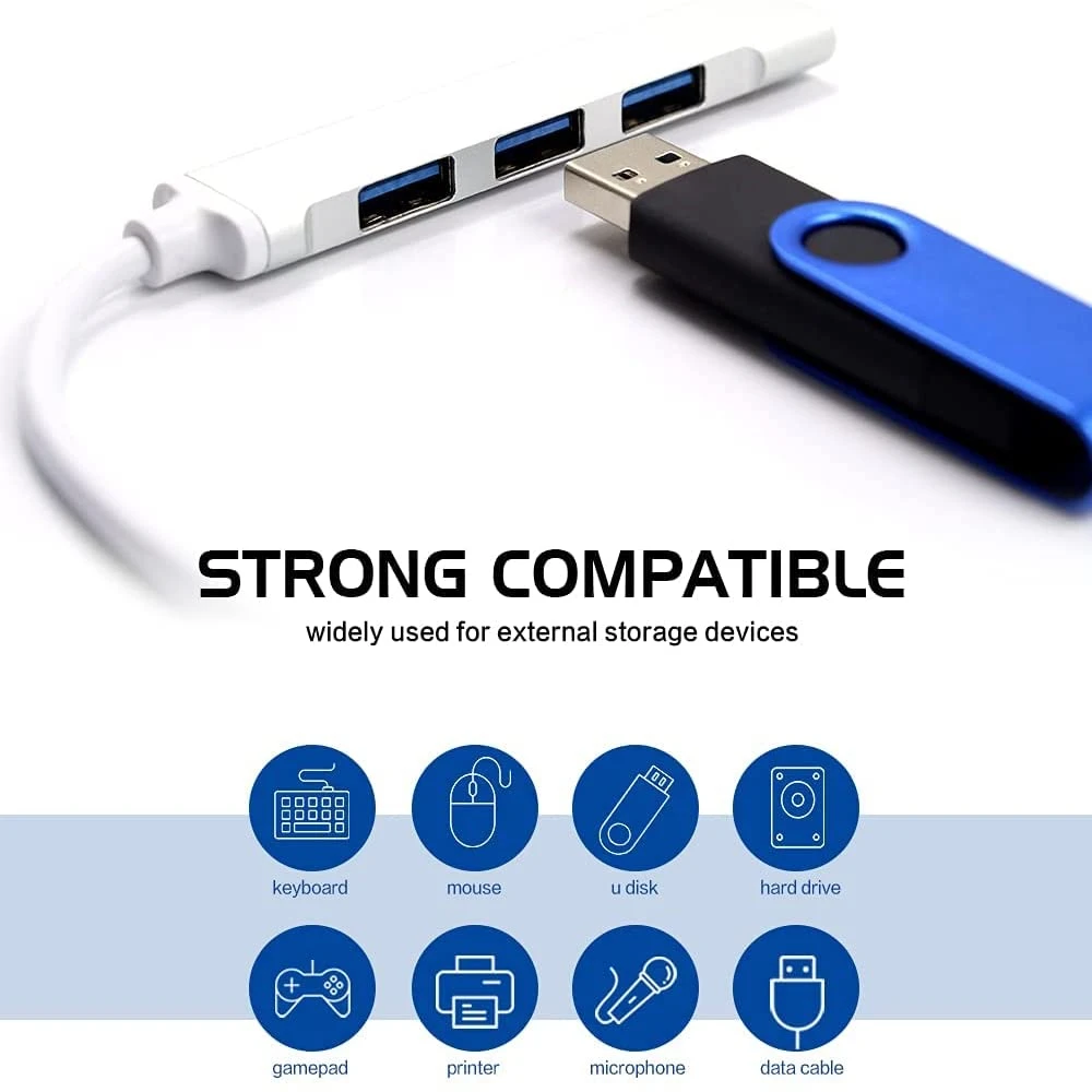 Mini 4 in 1 Ethernet Docking Station Adapter Charger Type USB C Hub 2.0 3.0 4 Ports Usb-c Hubs for MacBook for iPad