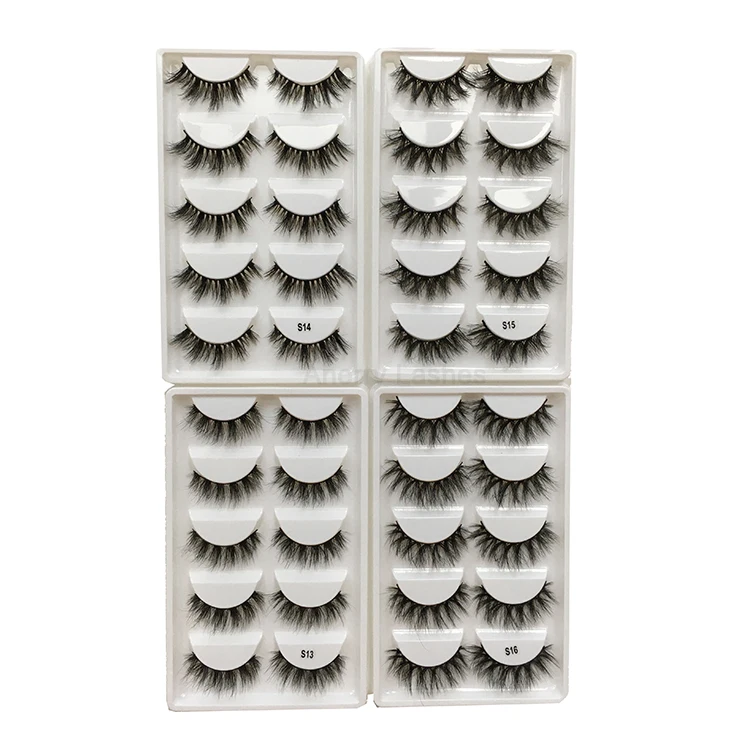 Натуральные накладные ресницы длинный макияж 3d норковые для наращивания 5 пар ресниц