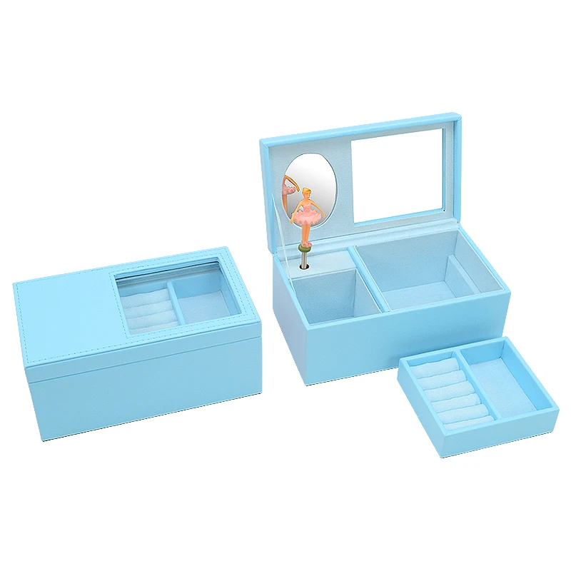 Wholesale Custom Musical Pu Leather Box For Twirling Dancing Girl Jewelry Storage Music Case