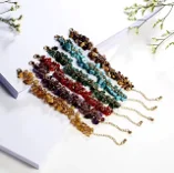 3D I-shaped buckle waterproof hand rope bracelet for men and women wearing gold colored woven steel wire rope leather rope