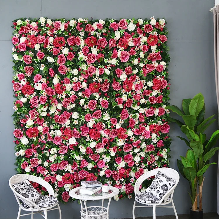 Customized Wedding Decor Roll Up Cloth Preserved Flower Walls Panel Backdrop Rose Silk Artificial Peony Flower Wall For Party