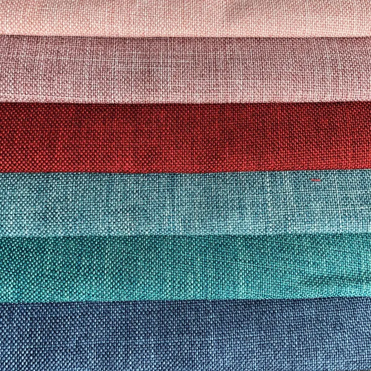 Free Sample Home Deco Polyester Linen Look Fabric Linen Upholstery Sofa Textile Fabric