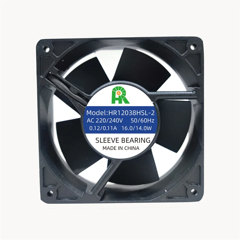 12038 120*120*38mm  220V/240V AC 50/60HZ 0.12/0.11A  16/14W  Sleeve Bearing Cabinet Chassis Axial Cooling Fan