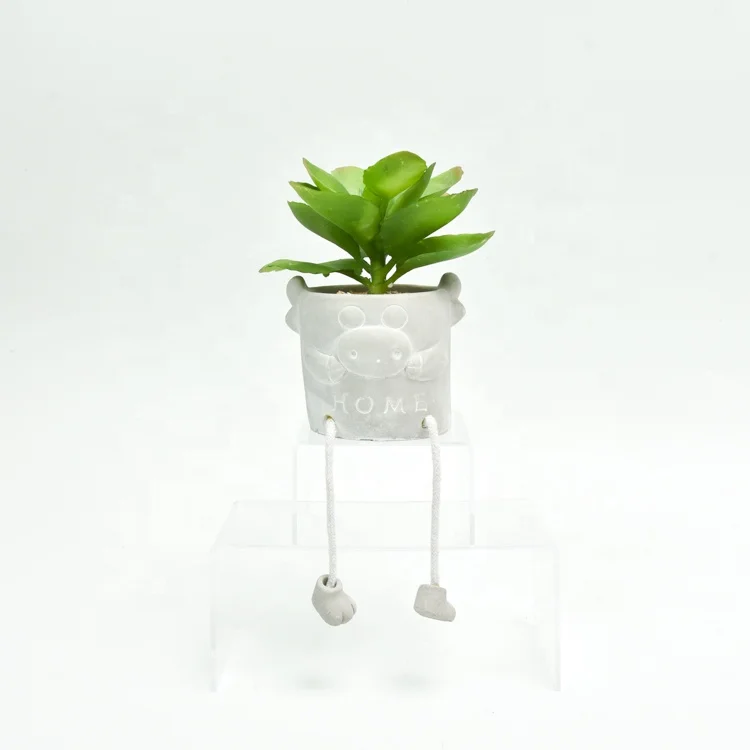 Most popular plastic green succulent plants mini faux potted artificial succulent plants with ceramic pot