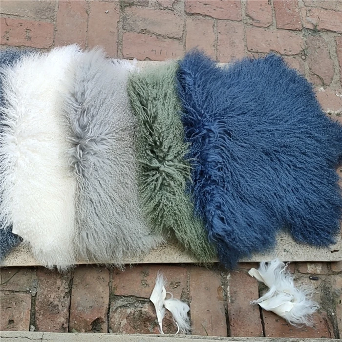 Lamb Skin Curly Fur Rug Tibet Sheepskin