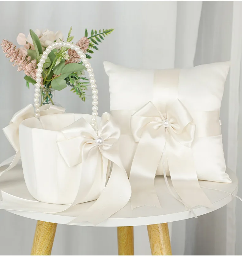 Wholesale wedding Flower Basket bride ring pillow Petals Basket Dancing Basket Props for wedding