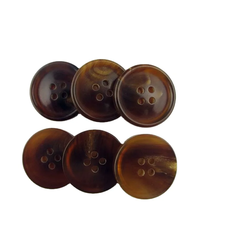 4 holes brown buffalo real horn button for suit