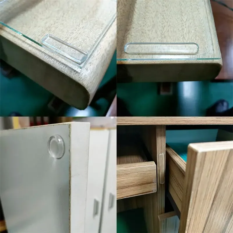 10PCS Wall Protecting Door Cabinet Stopper Self Adhesive Rubber Bumper Strip for Furniture 63*10*2.5MM