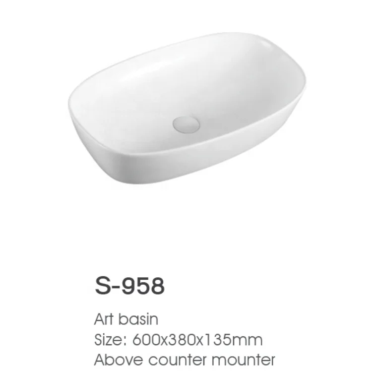 Chaozhou cheap price Luxury Black Ceramic gold-plated Lavatory Art Wash Basin Rectangle Thin Edge Bathroom vessel sink S-1007