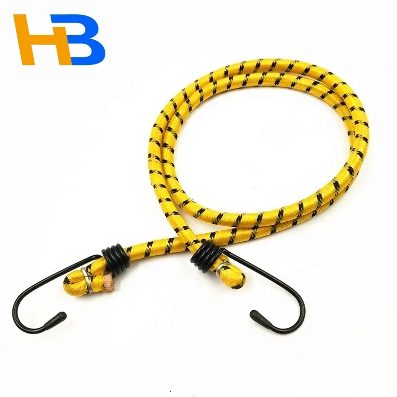 wholesale bungee elastic bungee rope adjustable bungee cords with plastic and metal hook