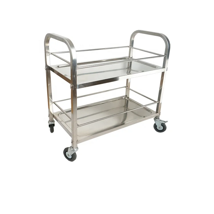 Stainless steel food trolley cart with wheels