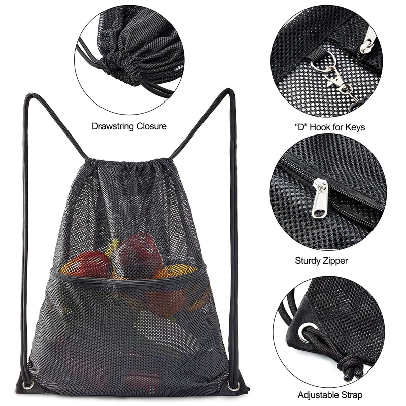 Custom Oxford Mesh Drawstring Backpack for Sports Beach Swimming Shopping Bagpack Outdoor Shoulder Back pack Draw string Bags