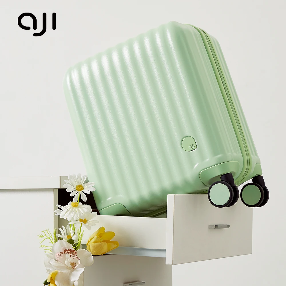 Aji Lightweight Trolley Bag PC Hardside Mini Luggage with Spinner Wheels Carry-On 14 Inch Checked In Suitcase
