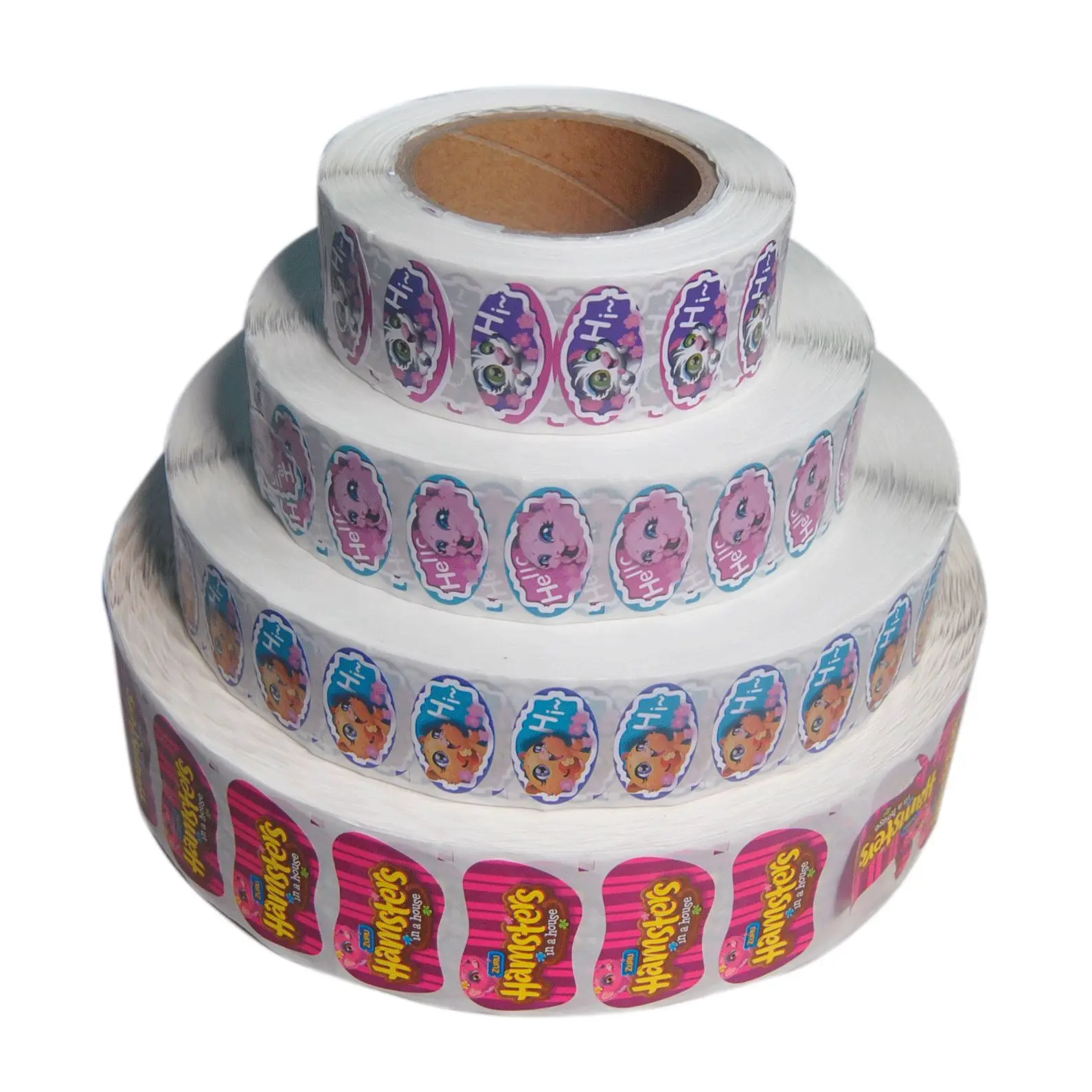 Custom Adhesive Roll Labels Non-tearable Synthetic Paper Stickers for Packaging