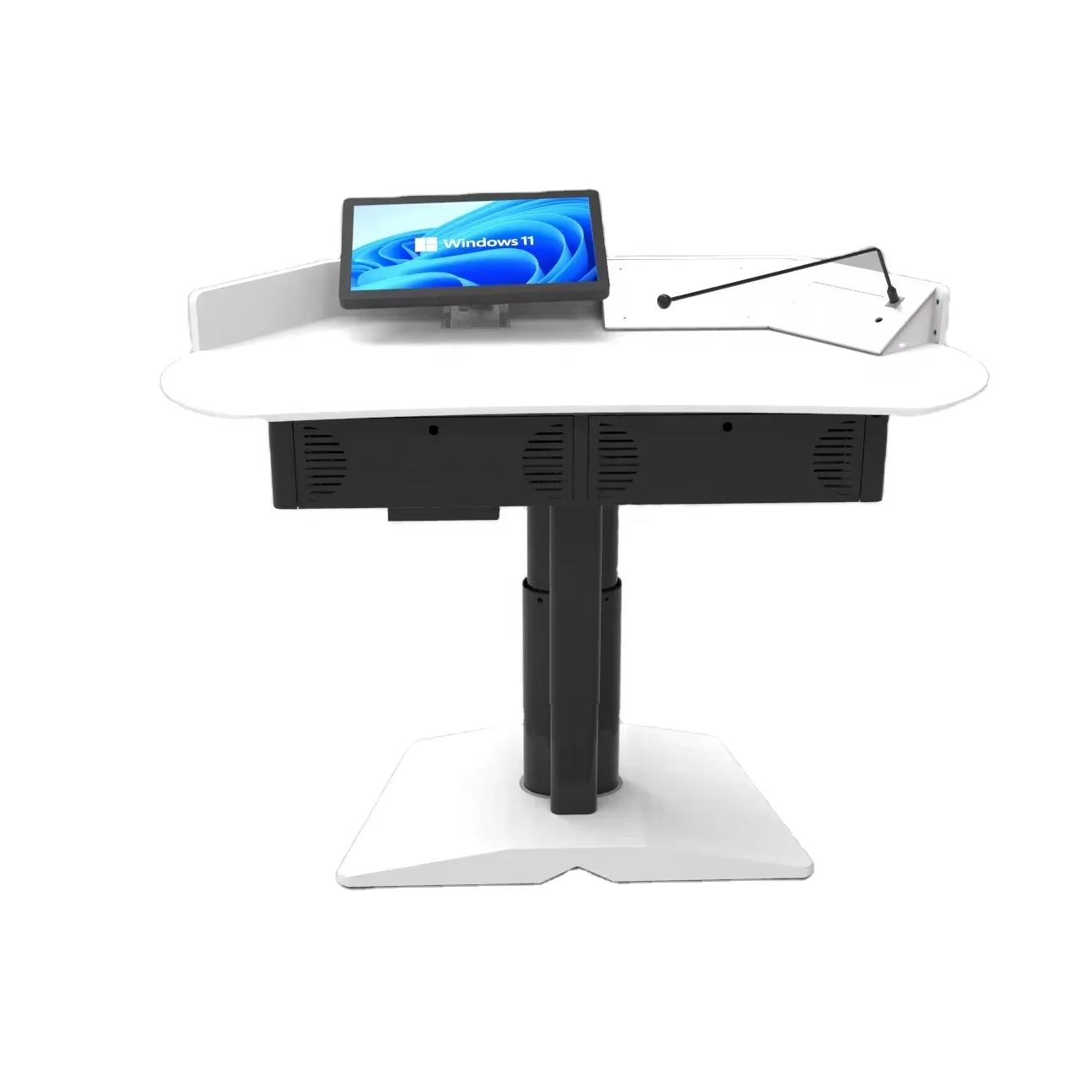 school furniture teacher supplies digital podium stand with electronic height lifter & support arm for school & meeting room