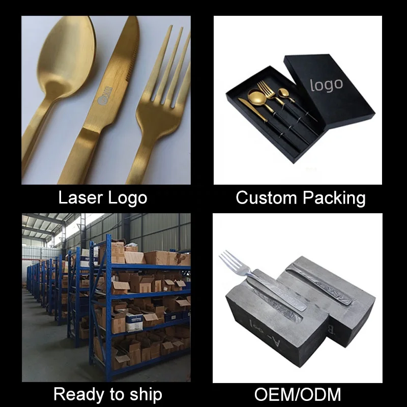 Luxury Royal 18/8 Stainless Steel Rose gold PVD Cutlery Set for Restaurant Flatware