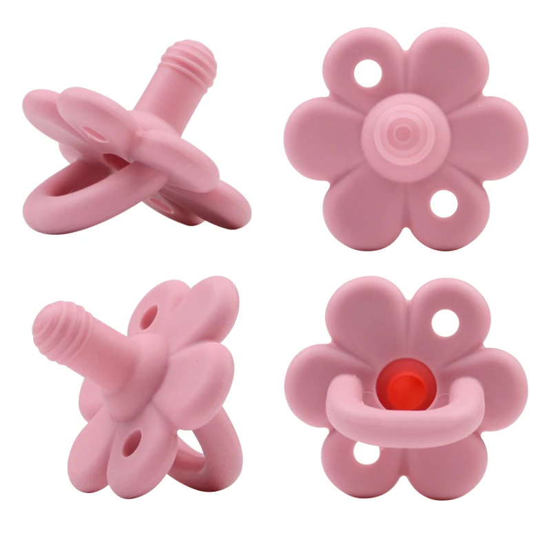 Food Grade Silicone Gel Flower Shape Pacifier Soft  Breathable Design Newborn Baby pacifier